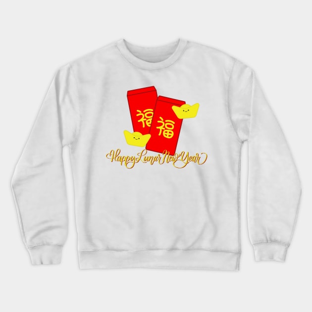 Lunar New Year Red Envelope and Golden Nugget Crewneck Sweatshirt by Kelly Gigi